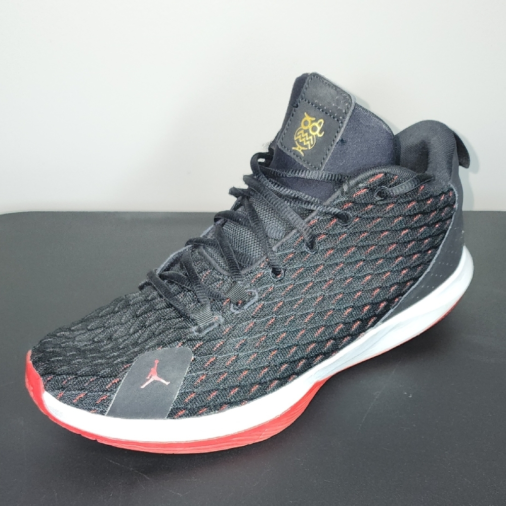 Jordan Black and Red Athletic Shoes with Padded Collar
